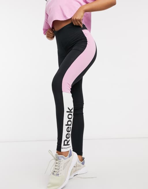 Reebok training essentials linear logo leggings in jasmine pink