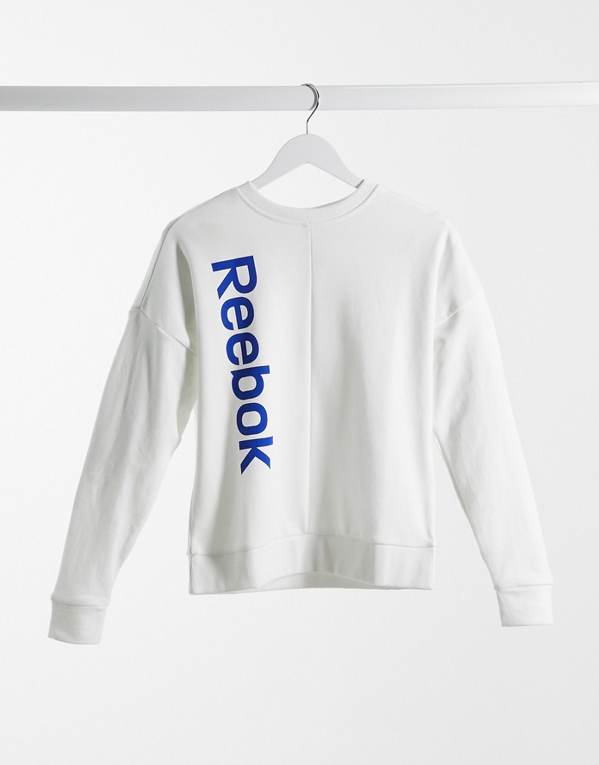 Reebok training essentials linear logo sweatshirts in white