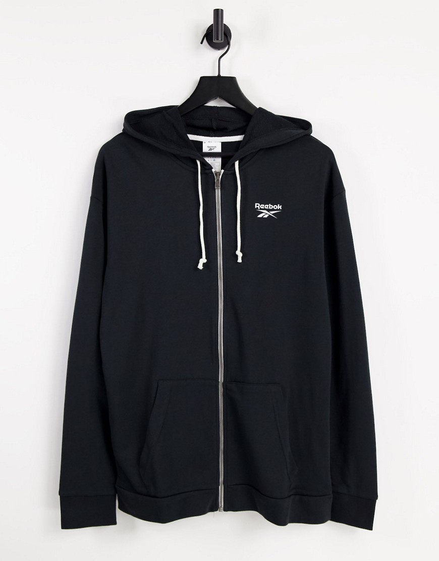 Reebok training essentials zip hoodie in black