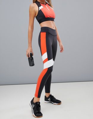 reebok colour block leggings