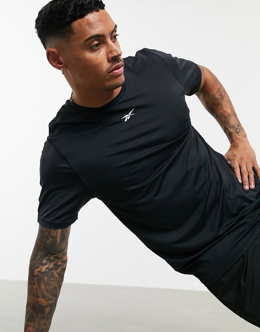 Reebok Training graphic t-shirt in black with central chest logo