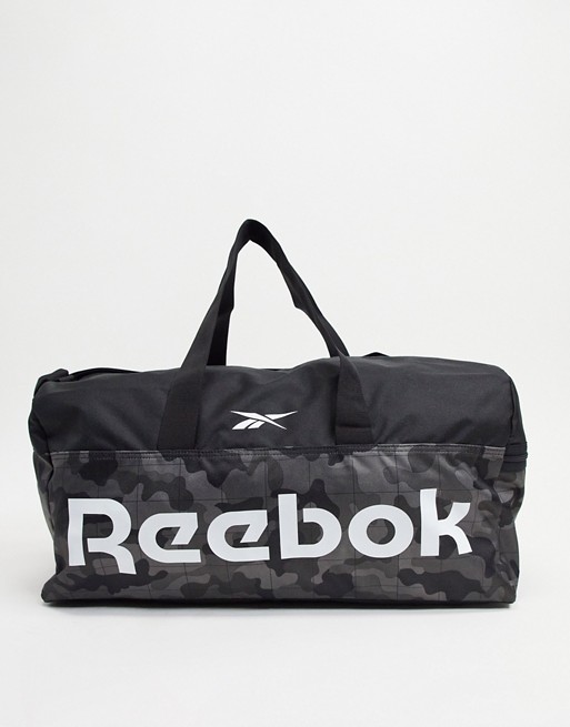 Reebok Training grip duffle bag in camo