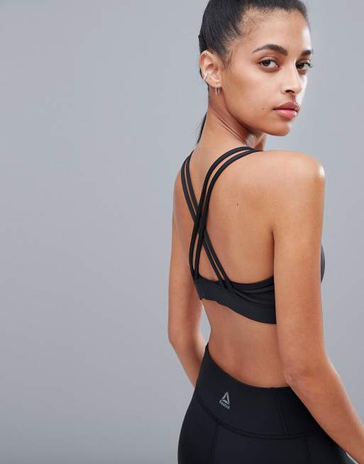 Reebok Training Hero Strappy Bra In Black