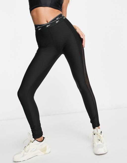 Reebok Training high waisted V waistband leggings in black | ASOS