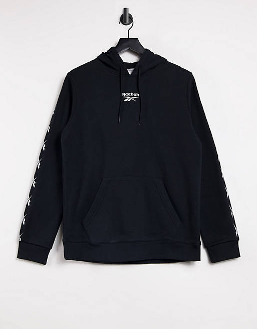 Reebok Training hoodie with taping in black