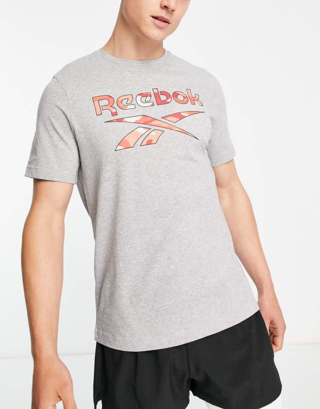 Reebok Training ID Camo short sleeve t-shirt in gray