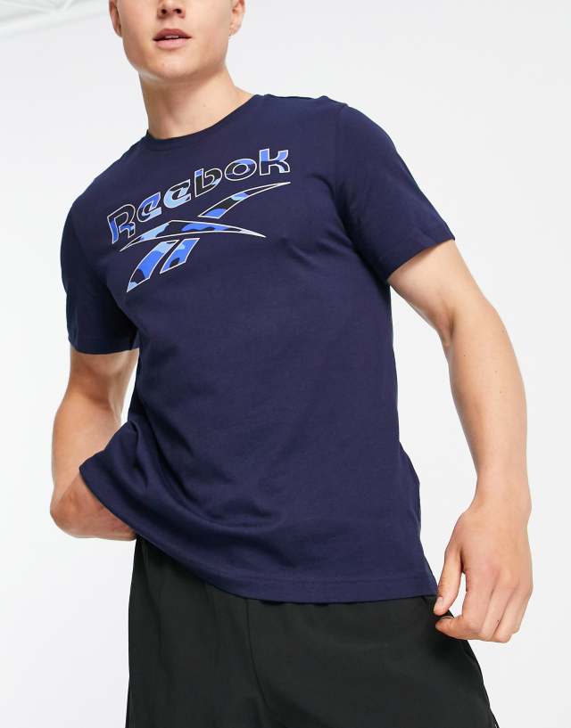 Reebok Training ID Camo short sleeve t-shirt in navy