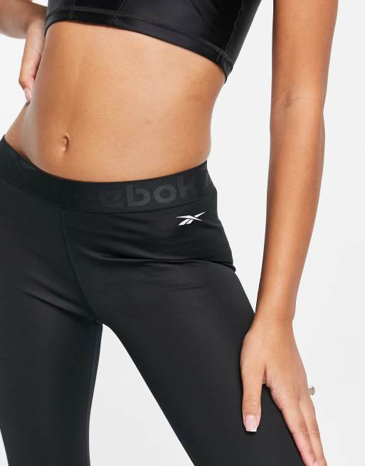 Reebok Training legging with logo waistband in black