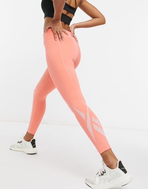 Reebok Training logo leggings in washed orange