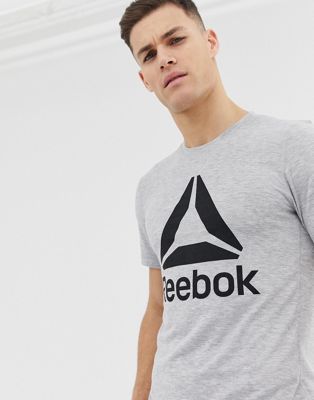 Reebok Training Logo T-Shirt In Grey | ASOS