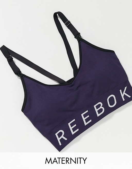 Reebok Training maternity bra in purple