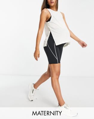 Reebok Training Maternity Lux 2.0 legging shorts in black