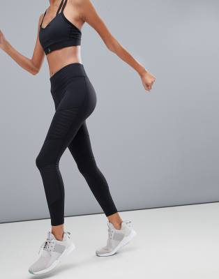 Reebok Training Mesh Insert Leggings In 