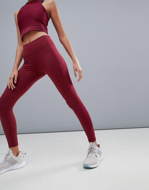 Nike Pro Training Deluxe Mesh Leggings In Burgundy, ASOS