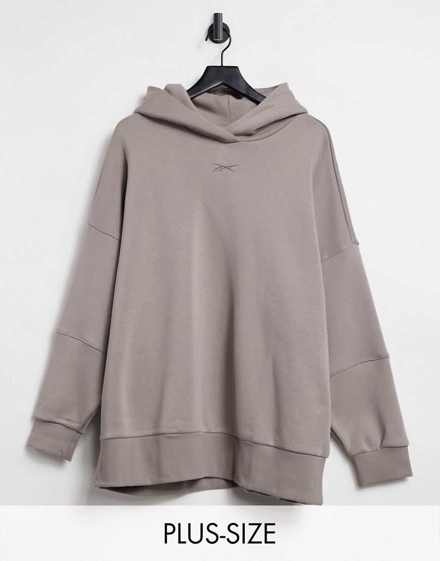 Reebok Training Oversized Hoodie In Taupe-neutral