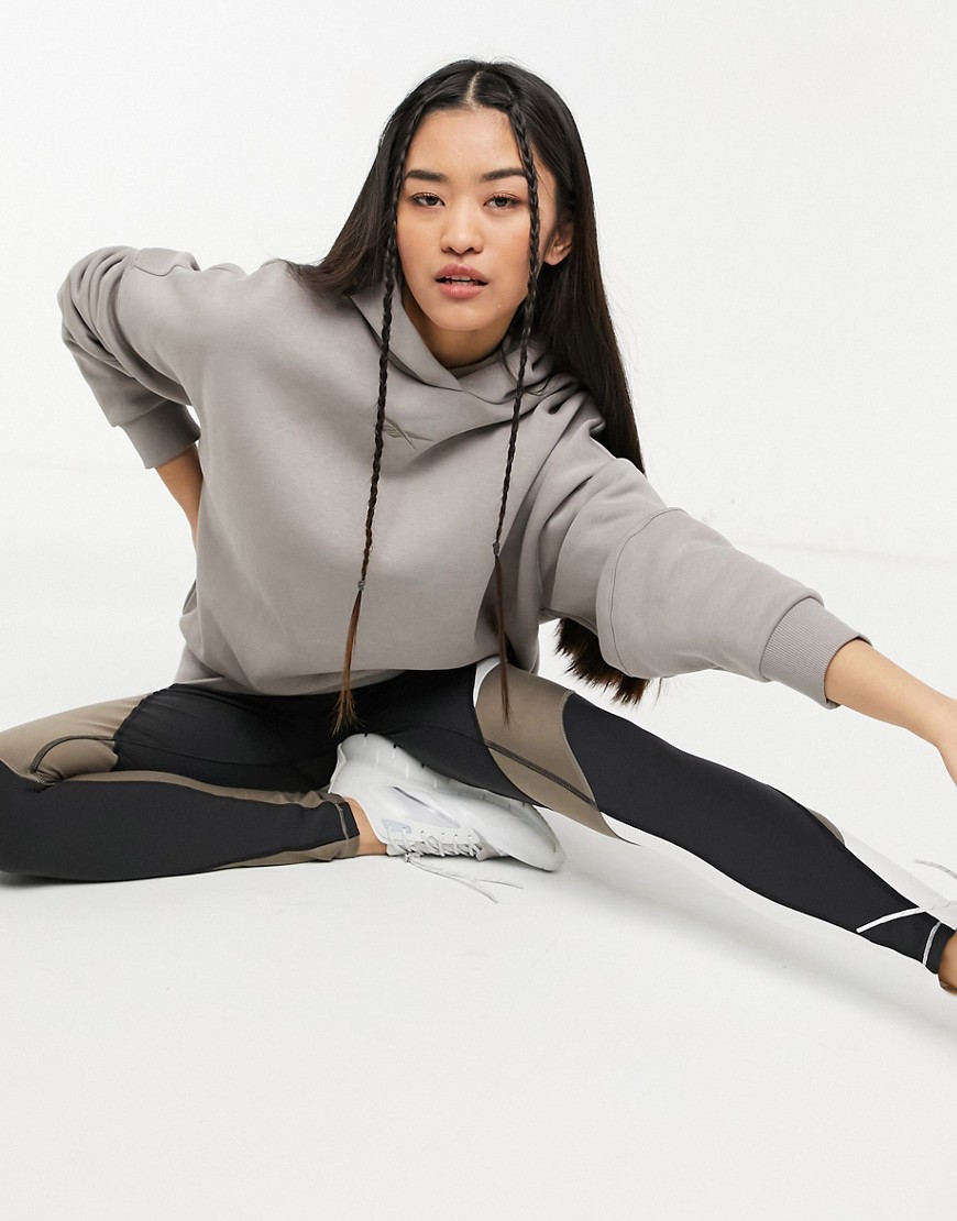 REEBOK TRAINING OVERSIZED HOODIE IN TAUPE-NEUTRAL,GM9072