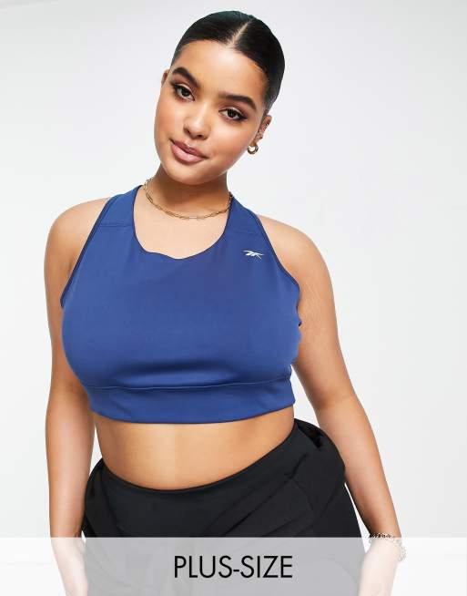 Reebok Training Plus Essentials high support sports bra in blue