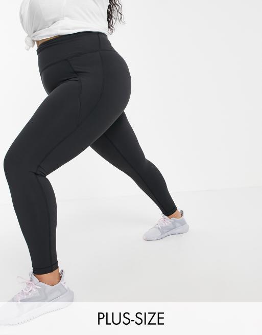 Reebok Training Plus Lux high waisted leggings in black