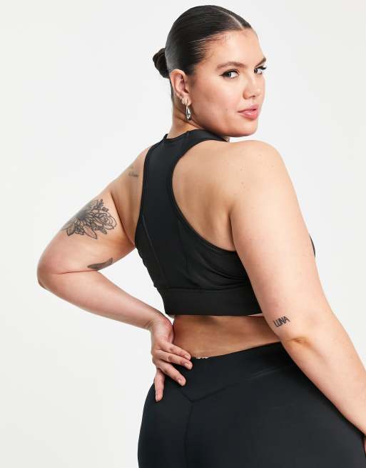 Reebok Training Plus – Svart sportbehå med liten logga och stöd för medelintensiv träning, 2 av 4