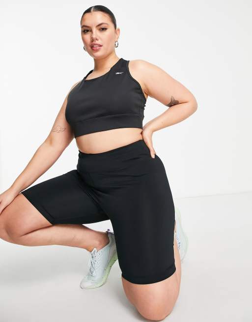Reebok Training Plus – Svart sportbehå med liten logga och stöd för medelintensiv träning, 3 av 4