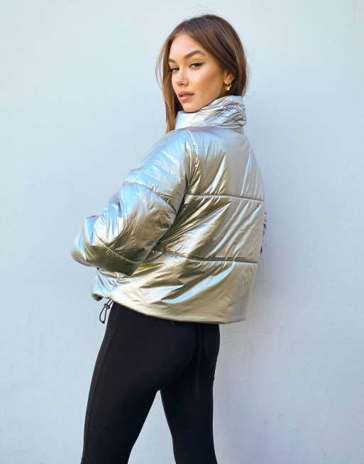 Reebok jacket on sale womens silver