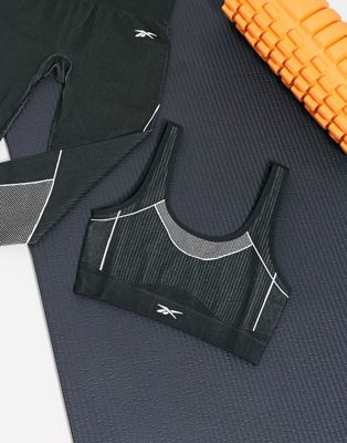 Reebok Training seamless bra in black 
