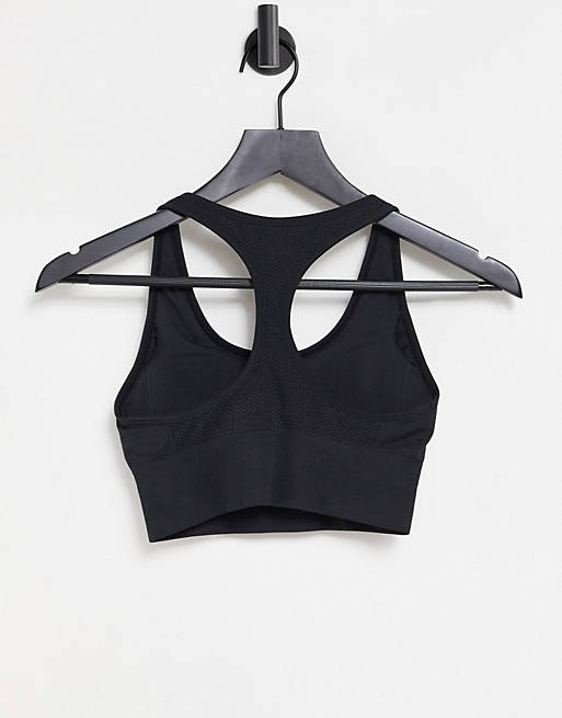 Sportswear Reebok Training seamless vector logo bra in black 