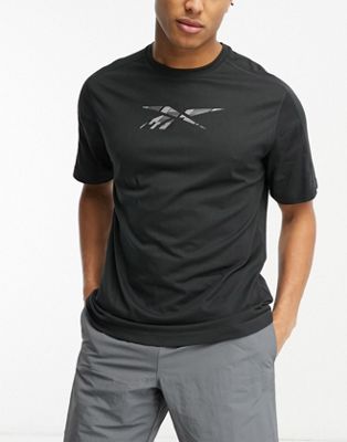 Reebok training speedwick t-shirt with print in black