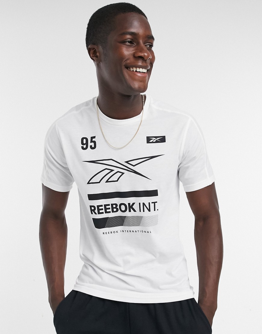 Reebok Training t-shirt in white with largo logo