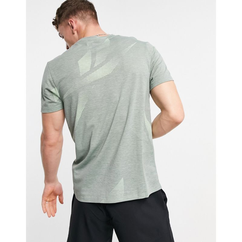Activewear Uomo Reebok Training - T-shirt verde kaki con stampa
