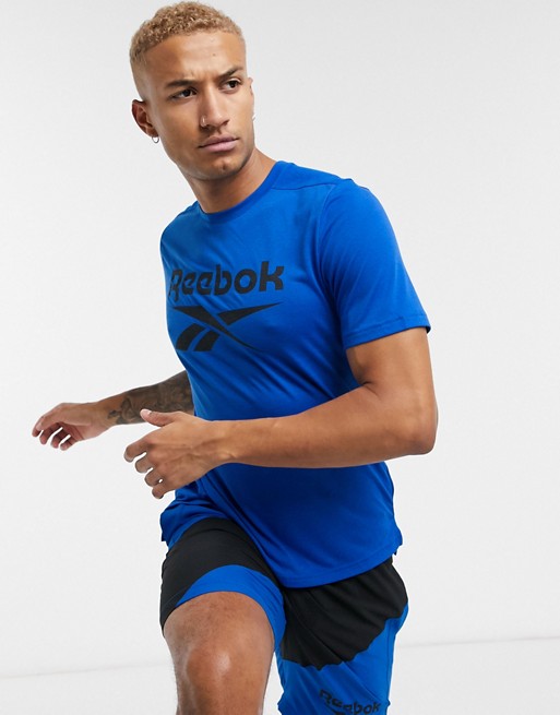 Reebok Training t-shirt with large logo in blue