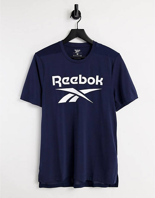 Reebok Training t-shirt with large logo in navy