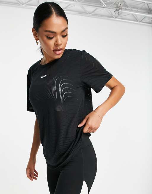 Reebok Training Techstyle burnout t-shirt in black, 3 of 4