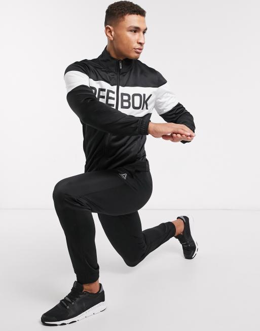 Reebok cheap black tracksuit