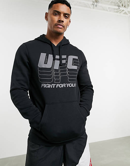 Mercury Convert Credential Reebok Training UFC logo hoodie in black | ASOS