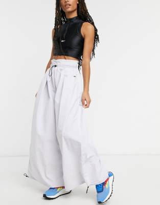 white wide leg joggers