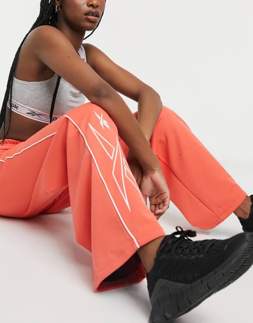 Reebok Training wide leg knit joggers in orange