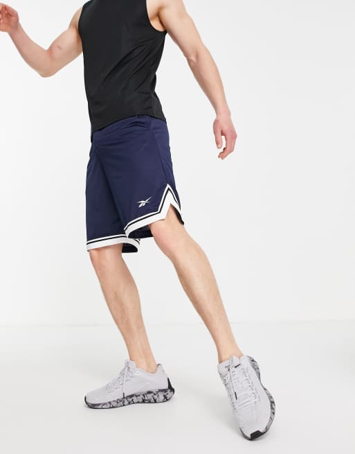 Reebok Training WOR mesh long shorts in navy