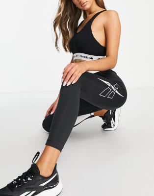 Reebok - Training Workout Ready - Leggings con logo grande, colore nero