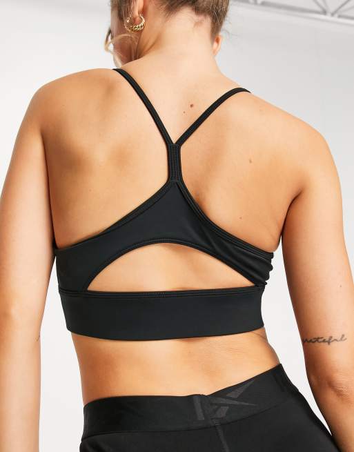 Reebok Training Workout Ready light support sports bra in black, 2 of 4