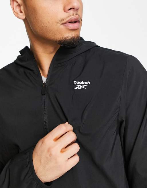 Reebok Training Workout Ready woven full zip jacket in black | ASOS