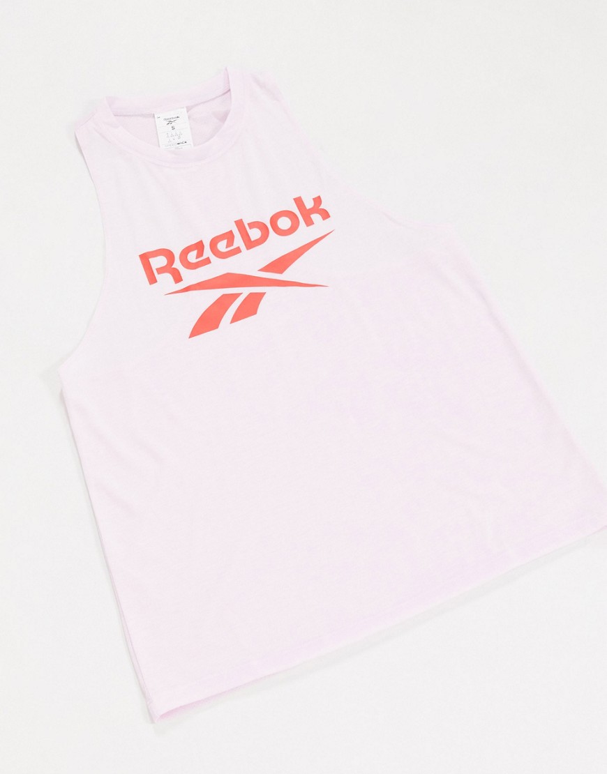 Reebok - Trainingstanktop met logo in roze