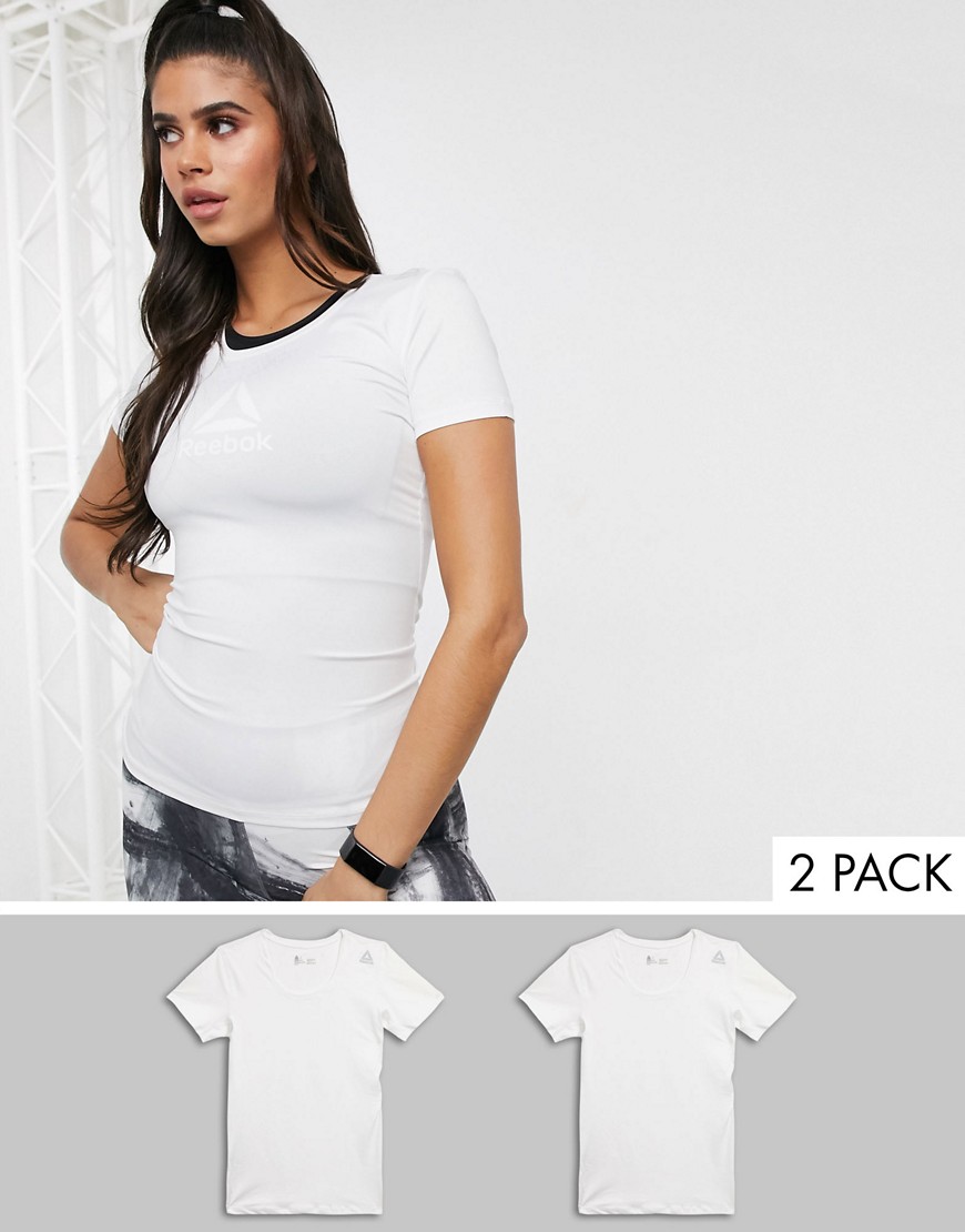 Reebok – två-pack med vita t-shirts