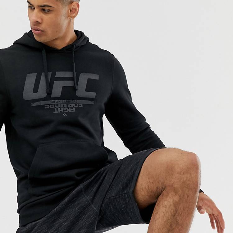 Reebok UFC logo hoodie in black
