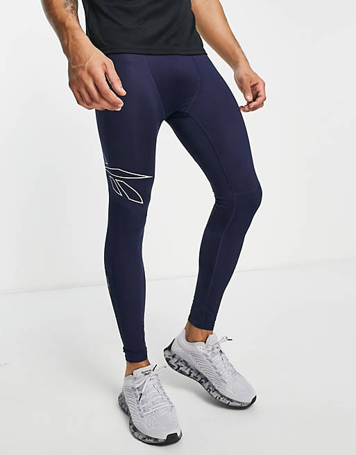 Reebok United by Fitness compression tights in vector navy | ASOS