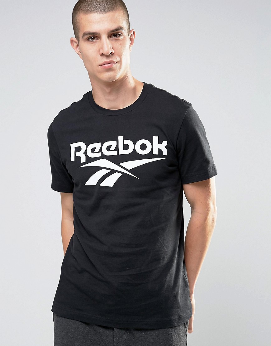 Reebok Vector Large Logo T-Shirt In Black AZ9526