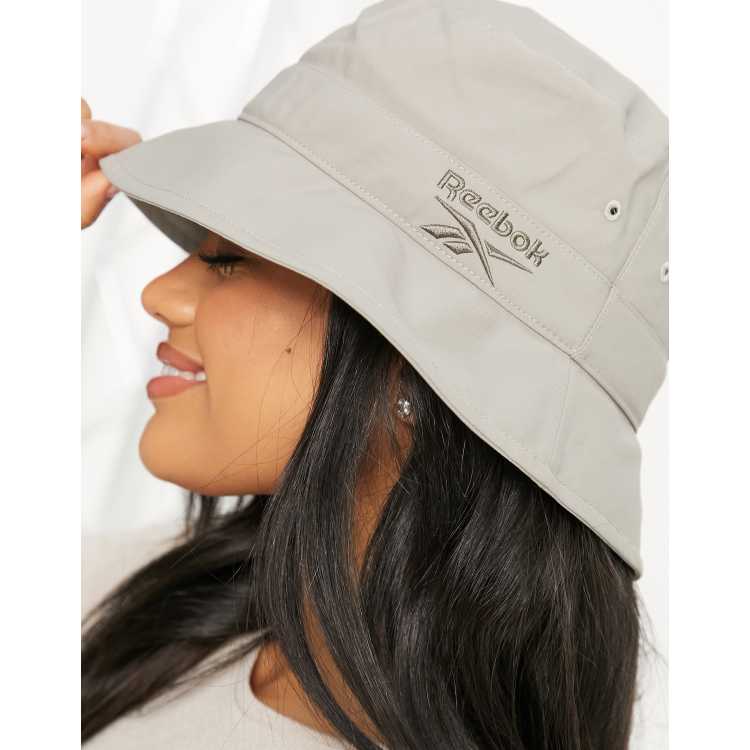 Reebok Vector logo bucket hat in gray | ASOS