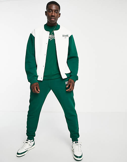 Reebok vintage bomber jacket in off-white and green - Exclusive to ASOS