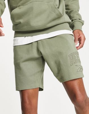 Reebok Vintage jersey shorts in khaki - exclusive to ASOS