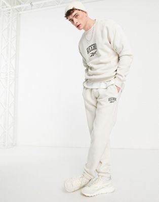 Reebok Vintage joggers in oatmeal - exclusive to ASOS-Neutral